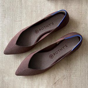 Rothy's Truffle Python Brown Point Shoes Size 10